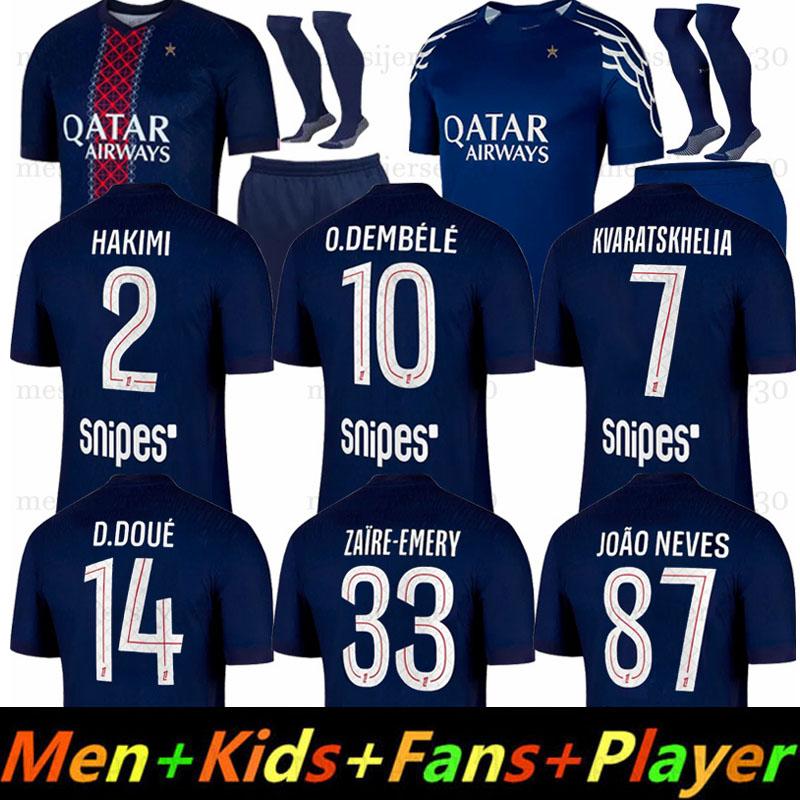 KVARATSKHELIA O.DEMBELE 25 26 soccer jerseys D.DOUE Maillot de football shirt 2025 2026 HAKIMI ZAIRE-EMERY men kids enfants Eiffel Tower Star PSGes FOUTH KIT