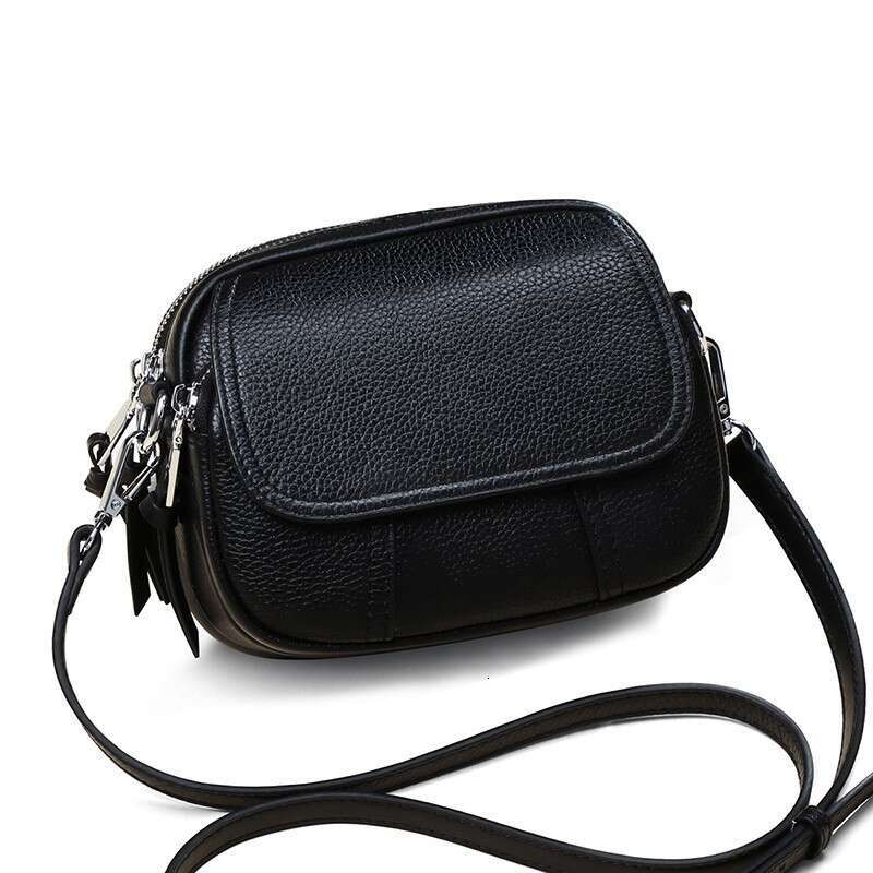 Women S Summer New Genuine Leather Fashion Versatile Crossbody Shoulder Small Round Bag