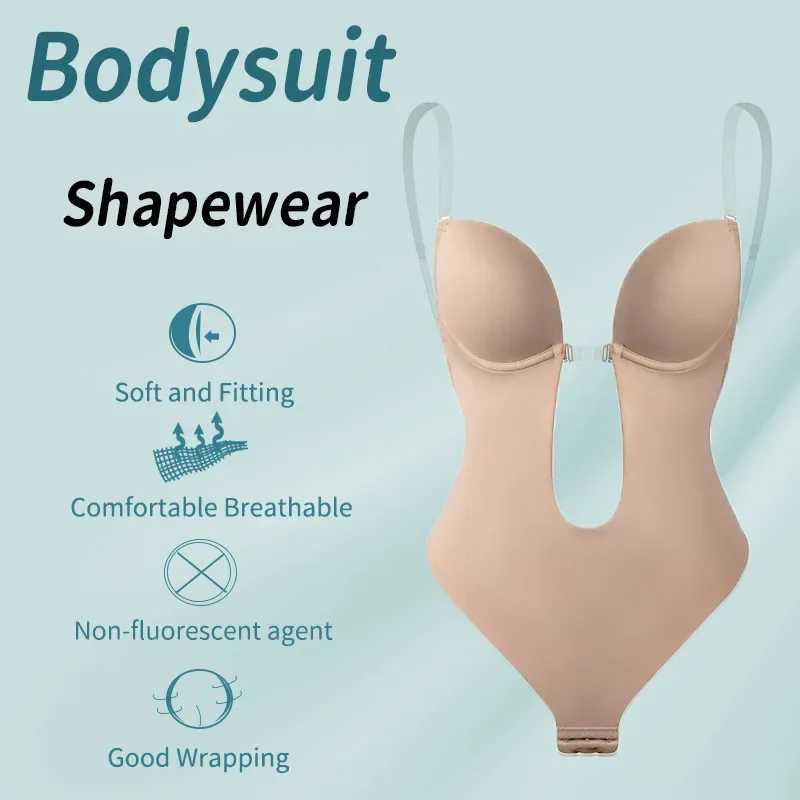 Women Full Body Shaper Bra Backless Bodysuit Thong Invisible Shapers Tummy Control Shapewear Girdles Sheath Slimming Underwear XJ250614