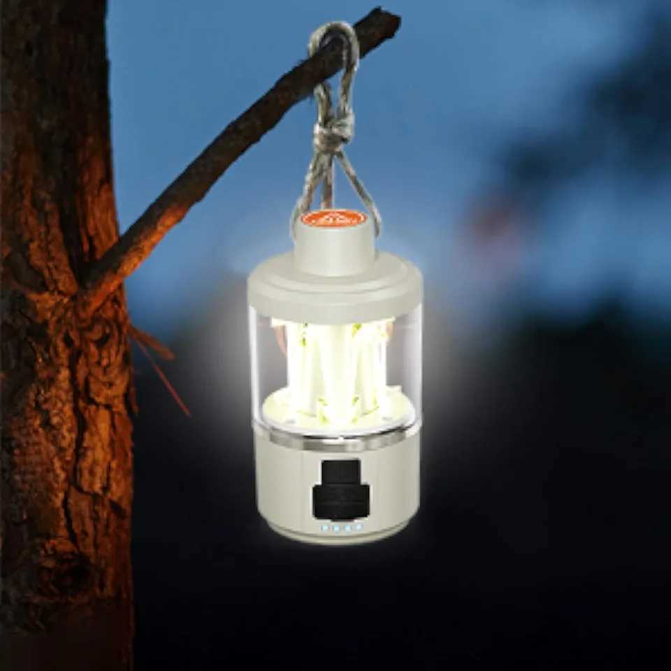 LED Camping Lantern Rechargeable Cob Camping Lanterns Outdoor Flashlight 3 Colors Portable Battery Emergency Light Suitable W250613