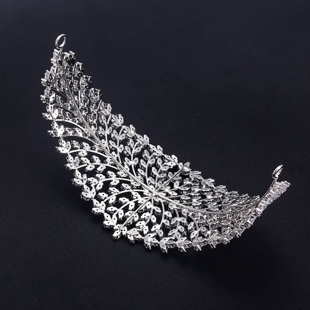 jankelly Dubai Ladies Wedding Headpieces With cube zircon Wholesale Accessories Headdress Bridal Hair Tiaras
