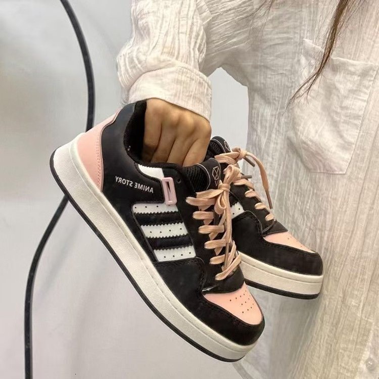Ddmysports New Black Pink Thick Soled Bread Shoes Women Ins Style Spring Lightweight Casual Versatile Sneakers For Students Outdoor Shoes