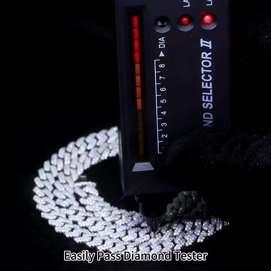 Moissanite Hiphop Chain D Color Rhodium Plated Custom Chains Jewelry Making 925 Sterling Silver