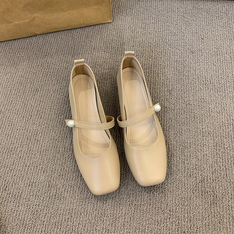 Ddmyoutdoor Square Toe Mary Jane For Women Spring And Autumn New Chunky Heel One Strap French Style Dress Shoes Elegant Versatile Outdoor Shoes