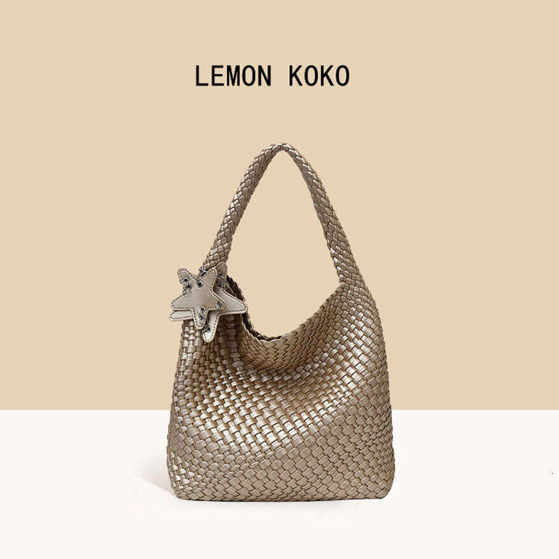 Tote Pure Handwoven For Women High-End Lazy Style Large Capacity Commuter Mother And Child Shoulder Bag