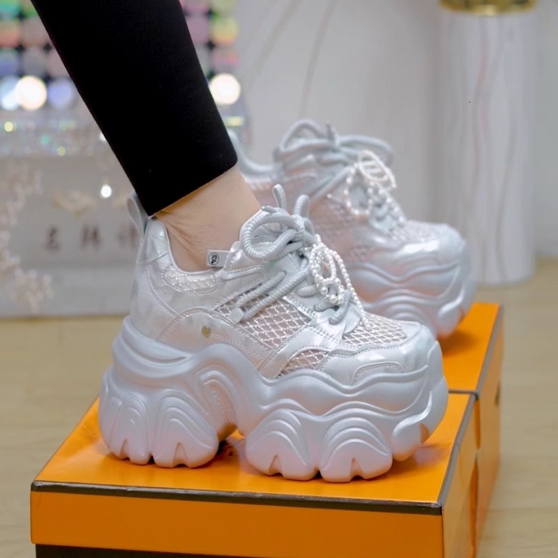 Ddmysports Korean Style Ultra Thick Sole Dad For Women Breathable Thin Version Summer Small Size Platform Height Increasing Sports Mesh Shoes Outdoor 