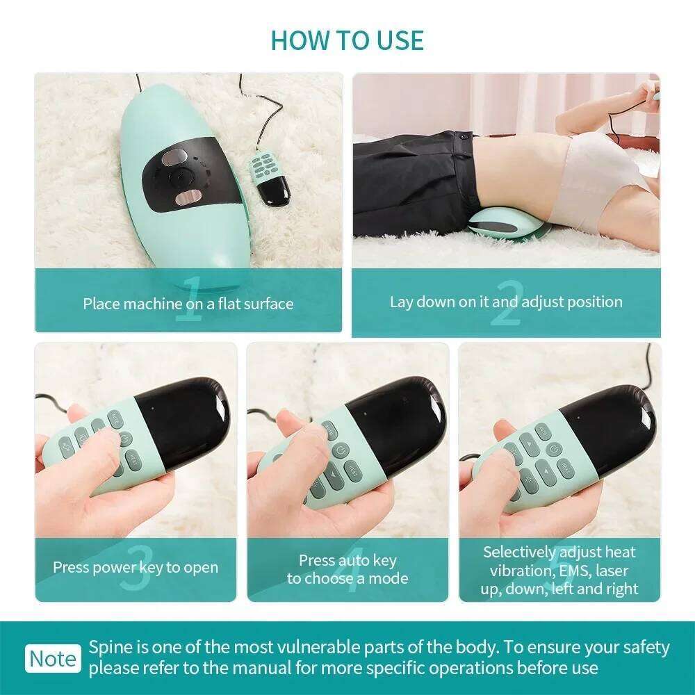 Curved Spine Intelligent Electric Hot Compress Soothing Lumbar Massage Instrument Reduce Pain Waist Massager