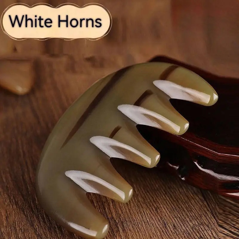 Natural Ox Horn Pocket Comb Wide Toothed Comb SPA Gua Sha Scalp Massage Brush Hair Care Tool 250612