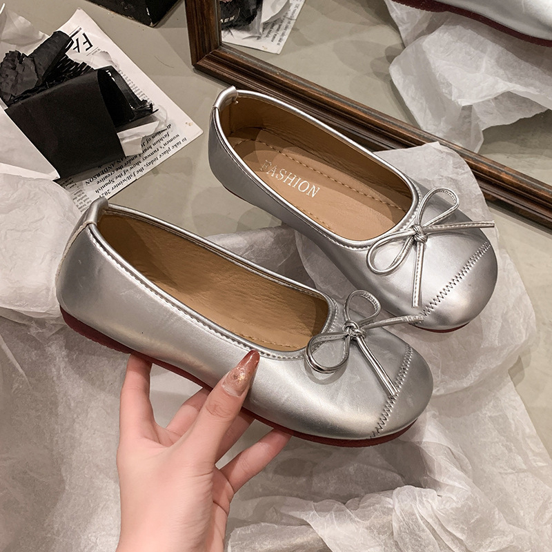 Ddmyoutdoor Ddmyoutdoor Spring New Bowknot Shallow Ballet French Fairy Style Single Flat Mary Jane Shoes Outdoor Outdoor Shoes