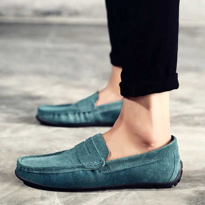 Men Casual Shoes Fi Suede Leather Men Loafers High Quality Slip Mens Flats Lightweight Driving Shoes 38-47 XJ250614
