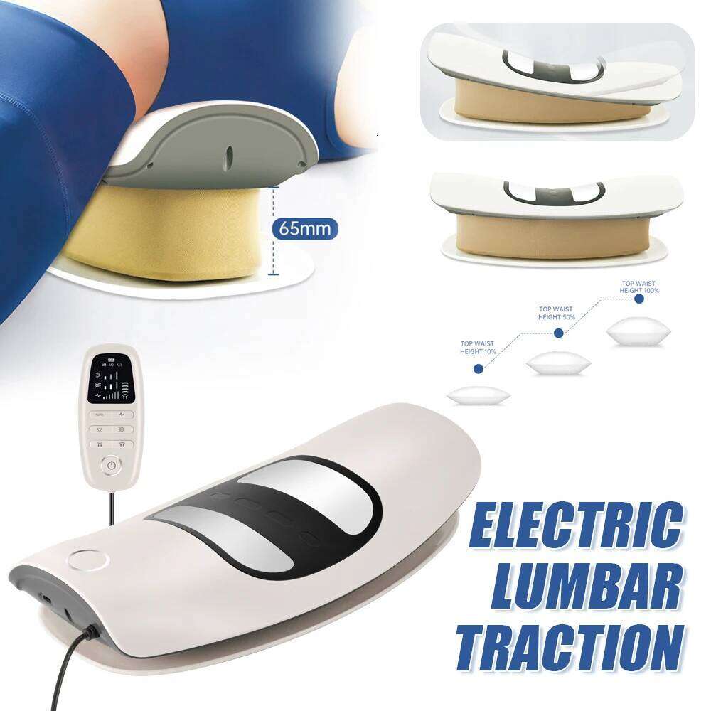 Electric Lumbar Traction Adjustable Vibration Massager Spine Support Back Massage Hine Waist Maseador