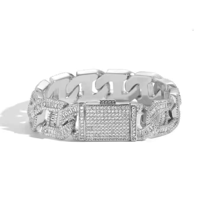 Elegant 2.50 MM Moissanite Diamond Bling Bracelet 925 Silver/10K Gold Streetwear Design with Gold Tone Box Clasp for Gift Party