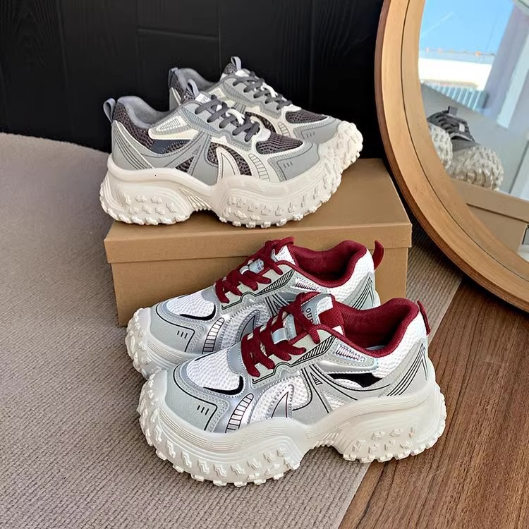 Ddmysports Platform Dad Sneakers For Women Ins Style Spring New Height Increasing Slimming Breathable S Shoes Versatile Casual Sports Outdoor Shoes