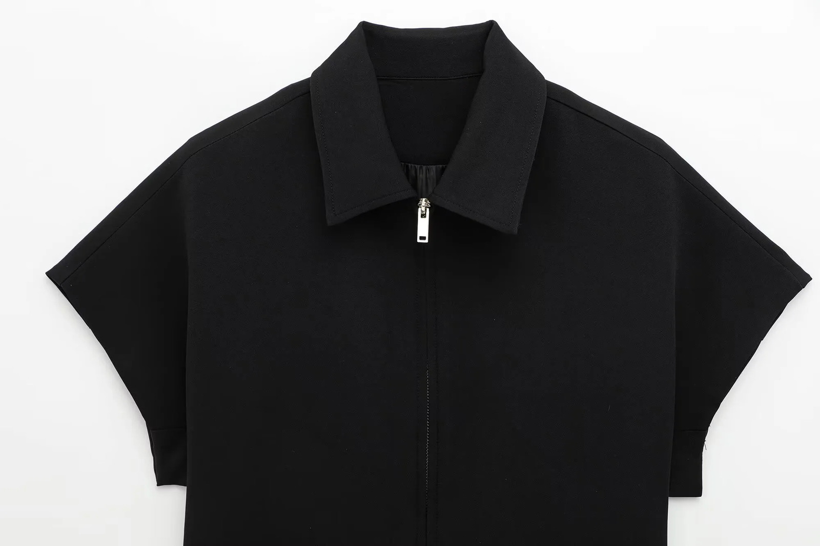 BSK TRAF Summer Products Womens Wear Solid Color Simple Casual Lapel Short Sleeve Jacket 8491053 250611