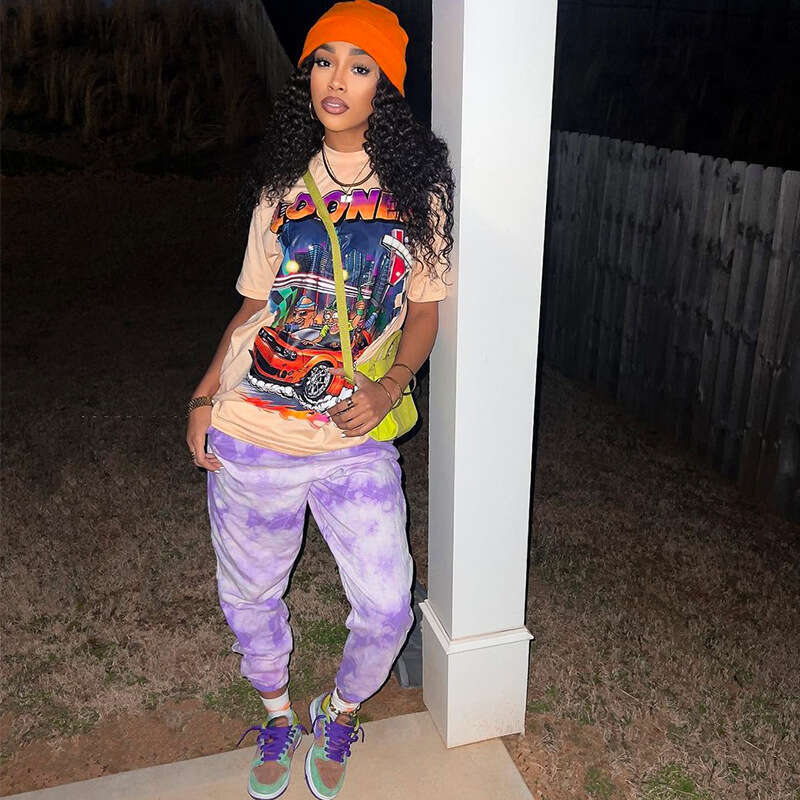 Women's Fashion Summer New Street Style Printed Versatile Round Neck Short Sleeve T-Shirt Breathable B5