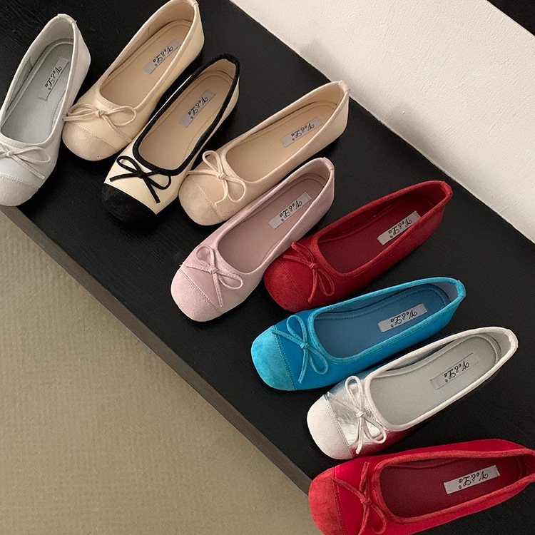 Ddmyoutdoor Ddmyoutdoor Evening Breeze French Bow Blue Small Single Flat Ballet Early Spring New Soft Sole Women S Shoes Loafers Outdoor Outdoor Shoes