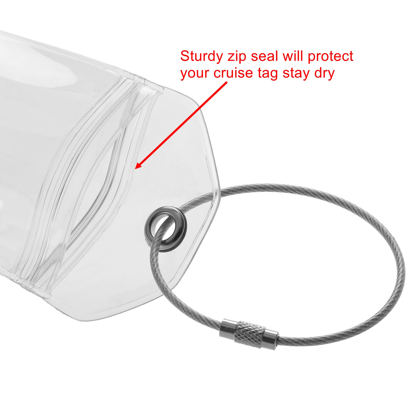 4 Pieces Cruise Tags Luggage Tag Holders for Royal Caribbean Celebrity Ship with Zip Seal Steel Loops Thick PVC 250614