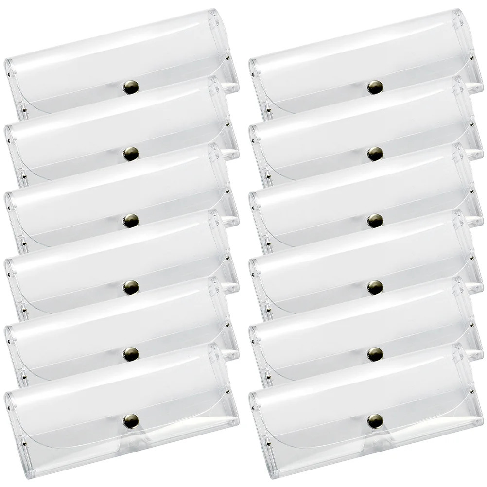 12 Pcs Hard Shell Eyeglass Case Slim Glasses Storage Box Clear Protective Travel Bag For Glasses Case Women Accessories Long 250610