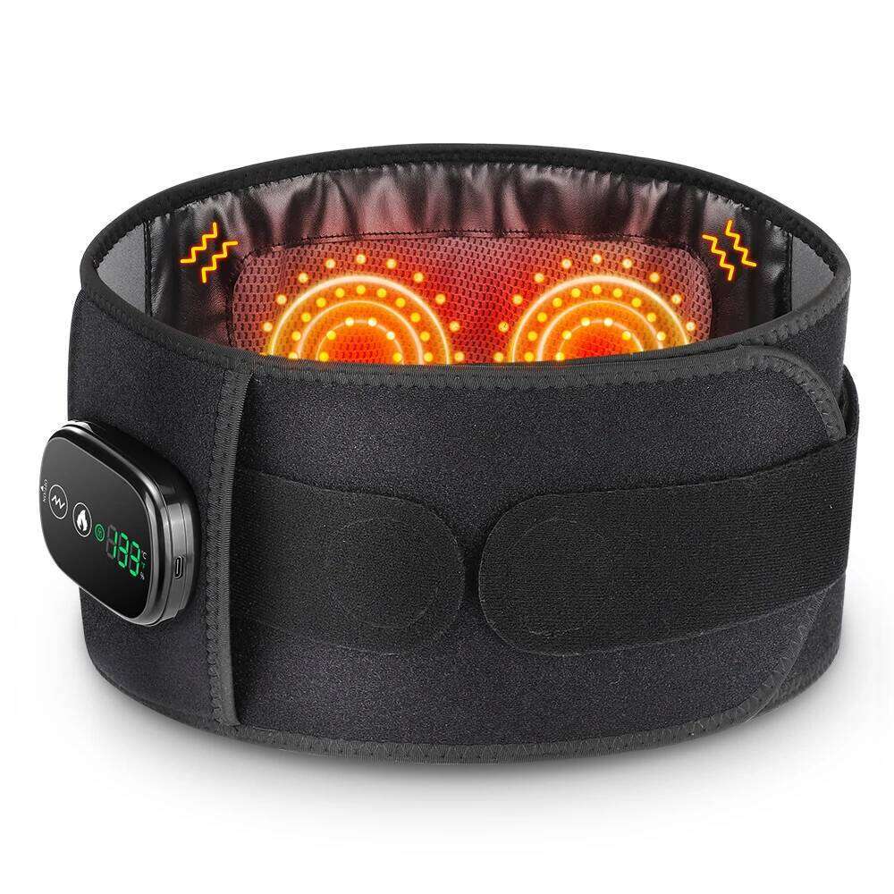Heating Vibration Massager Belt, Red Light Hot Compress Brace Waist Back Massage Lumbar Support Belt Health Care