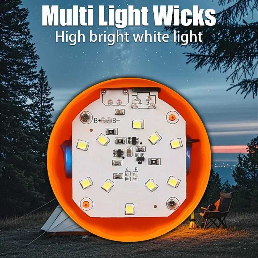 Mini LED Camping Lights 4 Modes USB Rechargeable Pumpkin Lantern Portable Tent Lamp with Hook Outdoor Emergency Floodlight Torch W250613