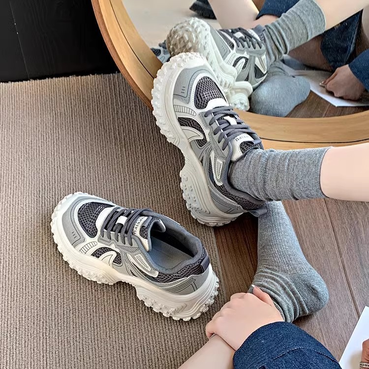 Ddmysports Platform Dad Sneakers For Women Ins Style Spring New Height Increasing Slimming Breathable S Shoes Versatile Casual Sports Outdoor Shoes