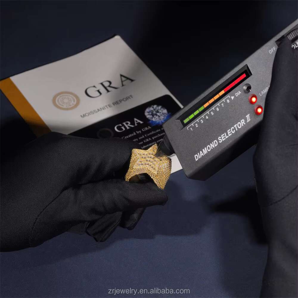 Men Rings Moissanite Gra Certificate Vvs D Moissanite 925 Sterling Silver Wedding MenS Iced Out Moissanite Star Ring