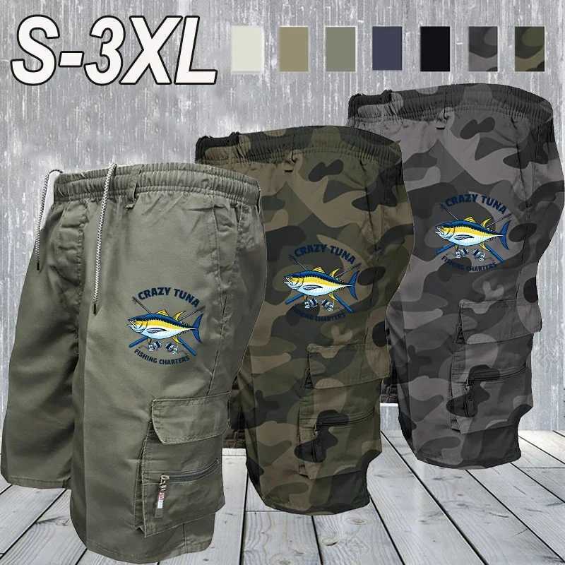 Breathable Fabric Cargo Shorts Men Summer Casual Multi Pocket Loose Fit Solid Black Khaki Camo Outdoor Work Short Trousers W250614