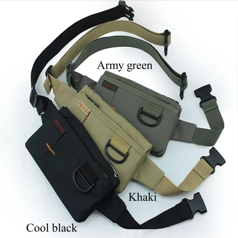Men Women Nylon 4 Pockets Waterproof Waist Packs Fashion Male Wear Resistant Black Fanny Pack Messenger Shoulder Bag 250612