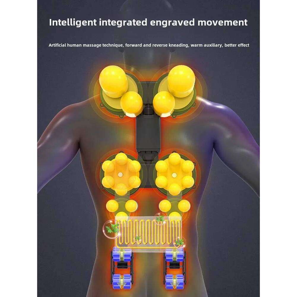 JAIYORL New Chair Type Strength Full Body Neck Shoulder Rolling Pad Waist Cervical Massager Remote Control