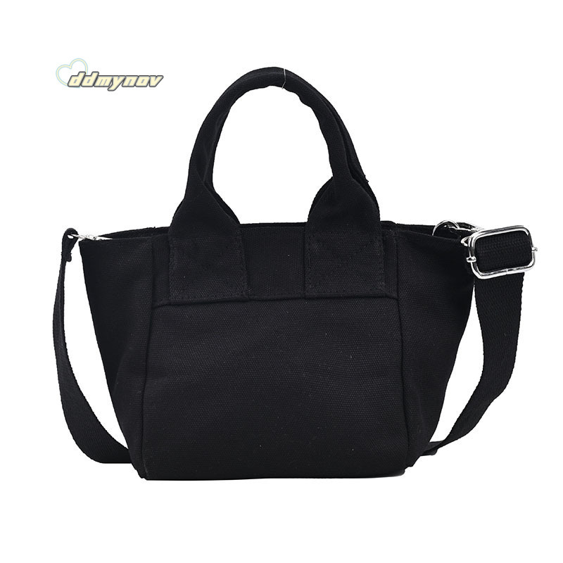 Korean Style Canvas for Women 2023 New Trendy Fashion Versatile Tote Handbag Crossbody Bag Solid Color Small Backpack ddmynov