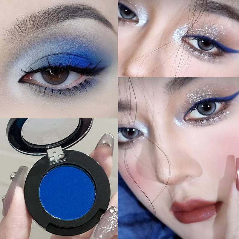 2pcs/set White and Blue Combination Set High Saturation American Style Shadow Eye Makeup Matte Eyeshadow