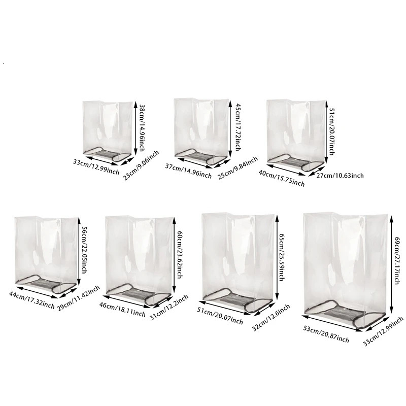 1PC PVC Luggage Cover Transparent For Travel Protective Case With Handle Dustproof Waterproof Practical Design 250614