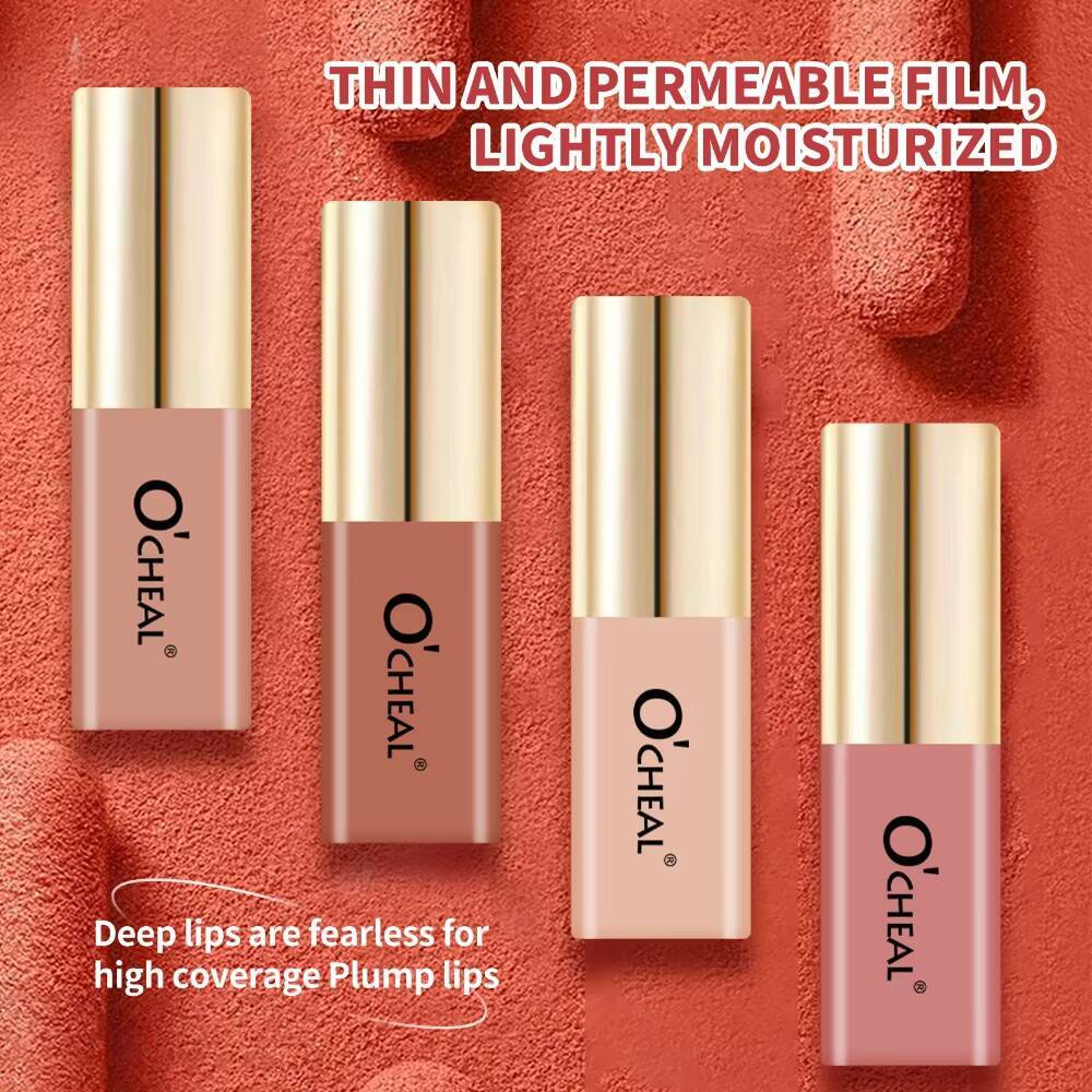 Mini 10 Color Liquid Lipstick Waterproof Non-stick Cup Long Lasting Velvet Matte Nude Purple Pink Lip Gloss Cosmetic Makeup Care happy