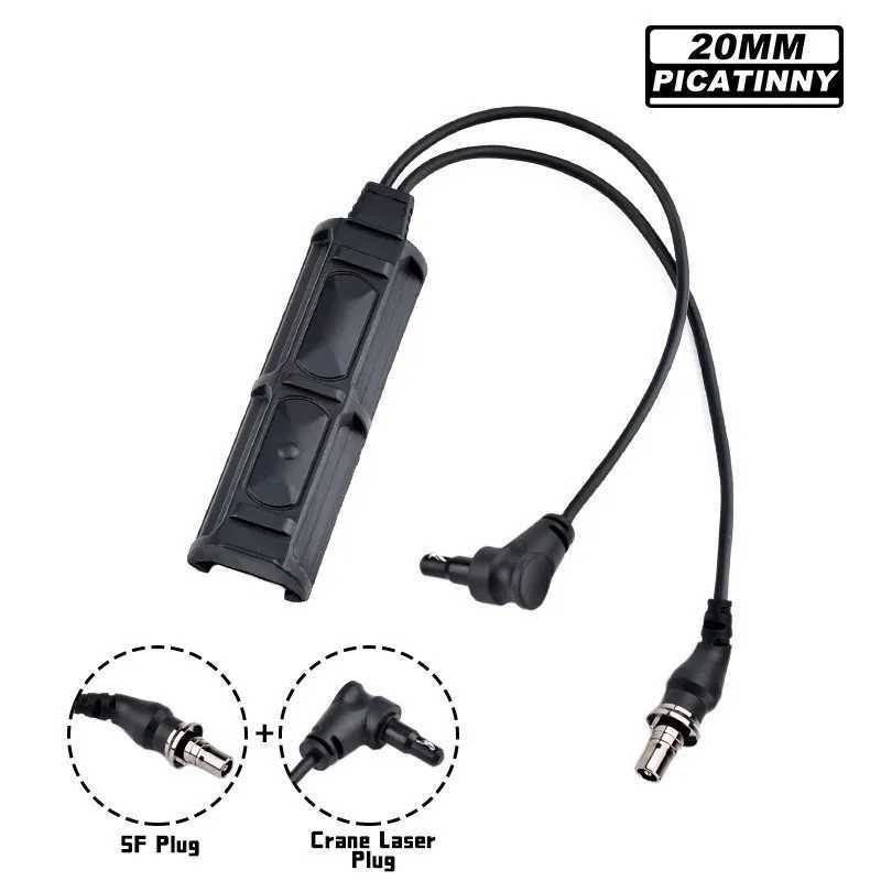 Tactical Crane Dual Pressure Button Switch SF PLUG 2.5/3.5MM Remote Switches Fit PEQ DBAL OGL Laser M300M600 Hunting FlashlightXJ250613