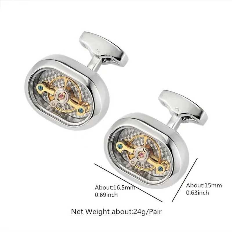 Luxury Mens Cufflinks Gift For Boyfriend Mechanical Cufflinks Mens Shirts JewelryXJ250614