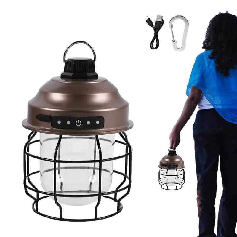 Camping Light Rechargeable Tent Lamp With Hook Waterproof Portable Camping Lanterns Advanced Device Charging outdoor supplies W250613