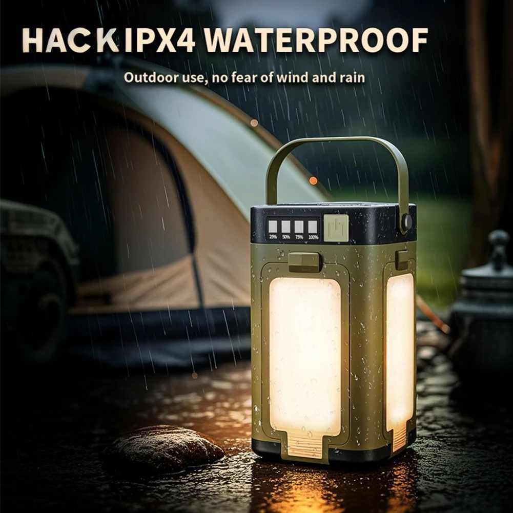 Foldable Camping Light Power Bank Rechargeable Lantern Waterproof Portable Flashlight LED Tent Light for Camping Hiking W250613