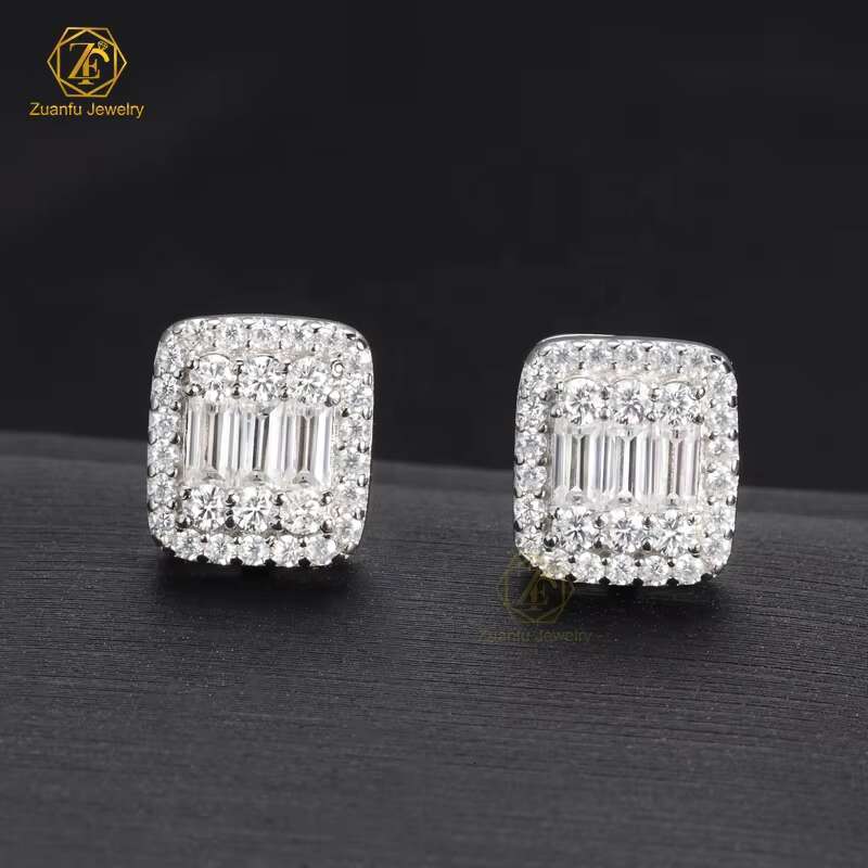 0.5CT 1CT Moissanite Earring Stud Iced Out Round Cut Screw Back 925 Sterling Silver White D VVS Diamond Fine Jewelry Earring