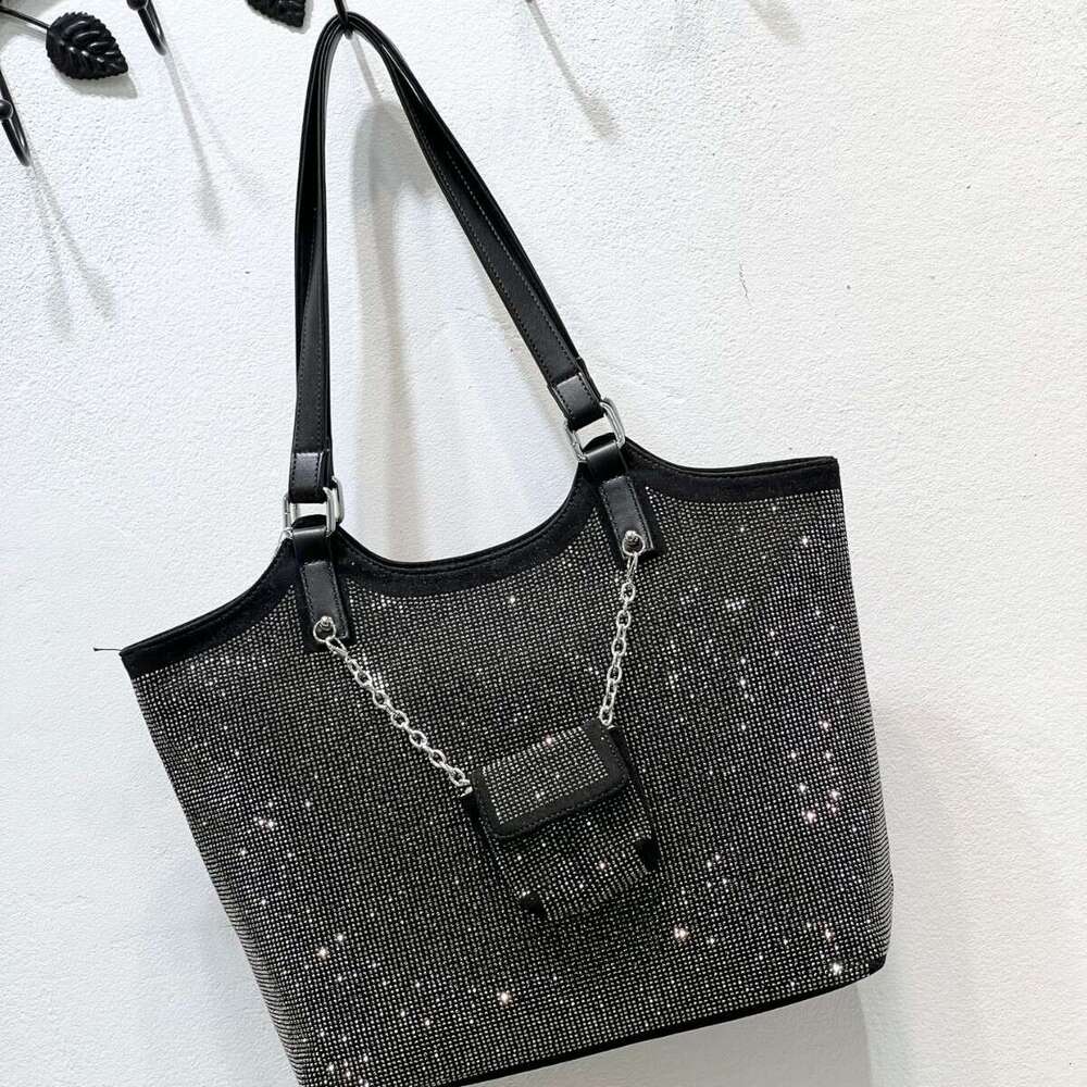 Large Capacity Trendy Rhinestone Shoulder 2024 New Casual Personality Stylish Tote Fashion Crossbody Bag for Women