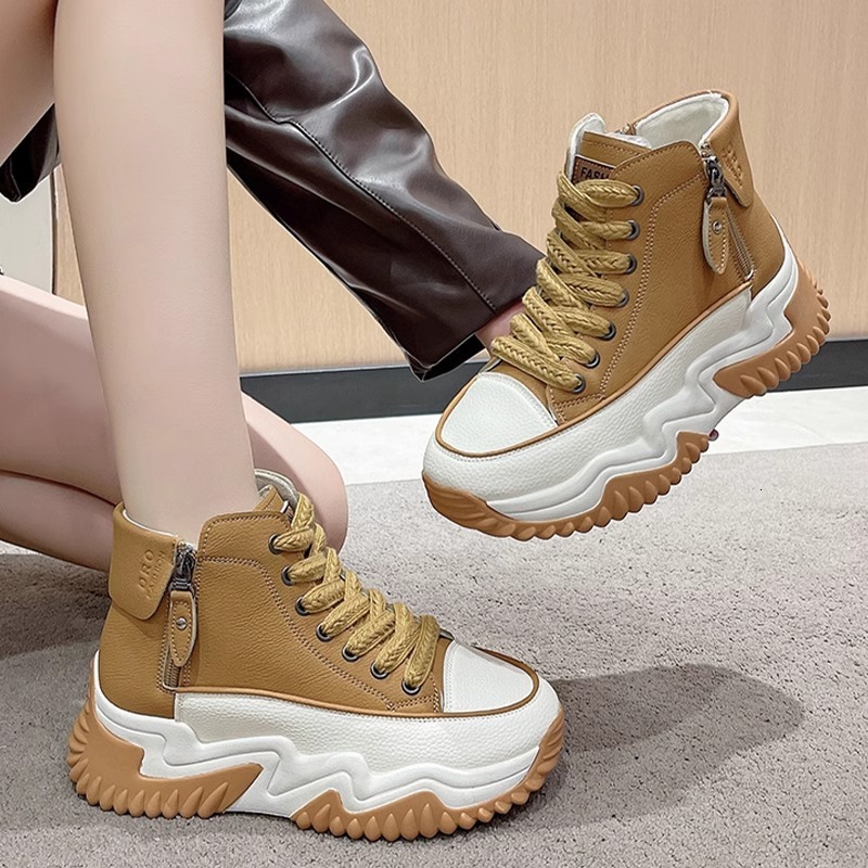 Ddmysports Dad Sneakers For Women Autumn Winter New Niche High Top S Thick Soled Casual Versatile Sports Shoes Outdoor Shoes