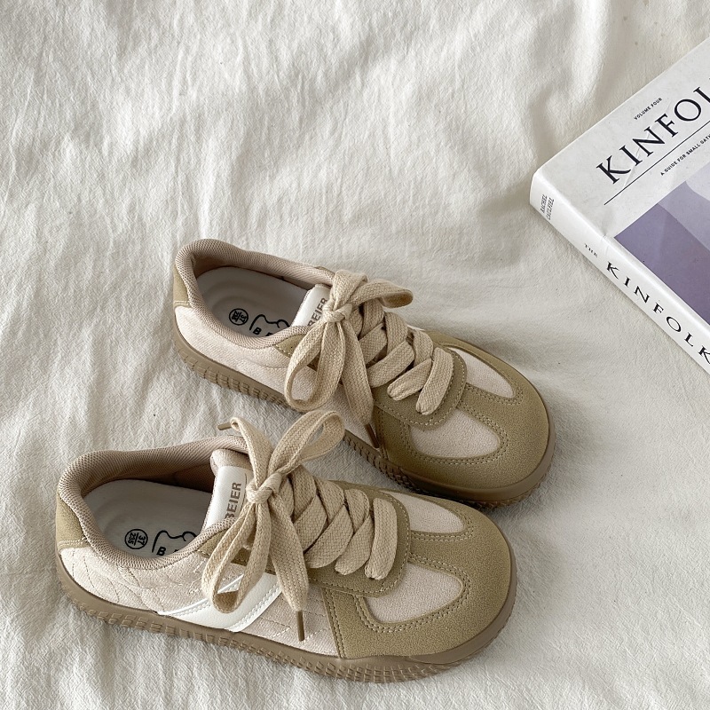 Ddmysports Spring Summer Thick Soled German Training For Women New Versatile Casual Bread Board Chic White Shoes Outdoor Shoes