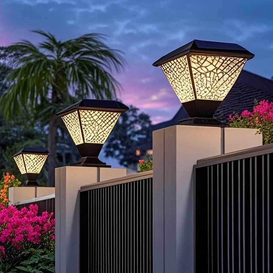 solar lights outdoor Timed Solar LED outdoor lighting Pillar Light IP65 LED Garden solar lamp Dimming RGB Solar lantern Sunlight W250613