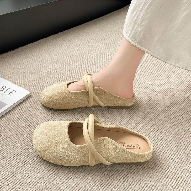 Ddmyoutdoor Soft Sole Closed Toe Women Outdoor Wear New Spring Flat Lazy Maternity Slip On Half Slippers For Summer Outdoor Shoes