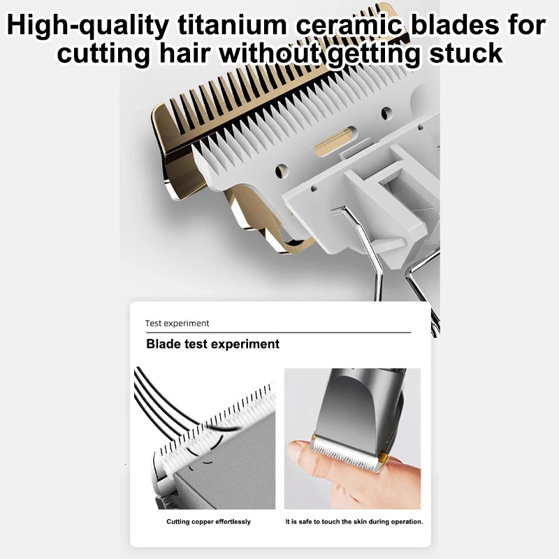 Electric Hair Clipper Mens Professional Hair Clipper Ceramic Blade Household Low Noise Trimmer USB Charging Mens Haircut Tools 250612