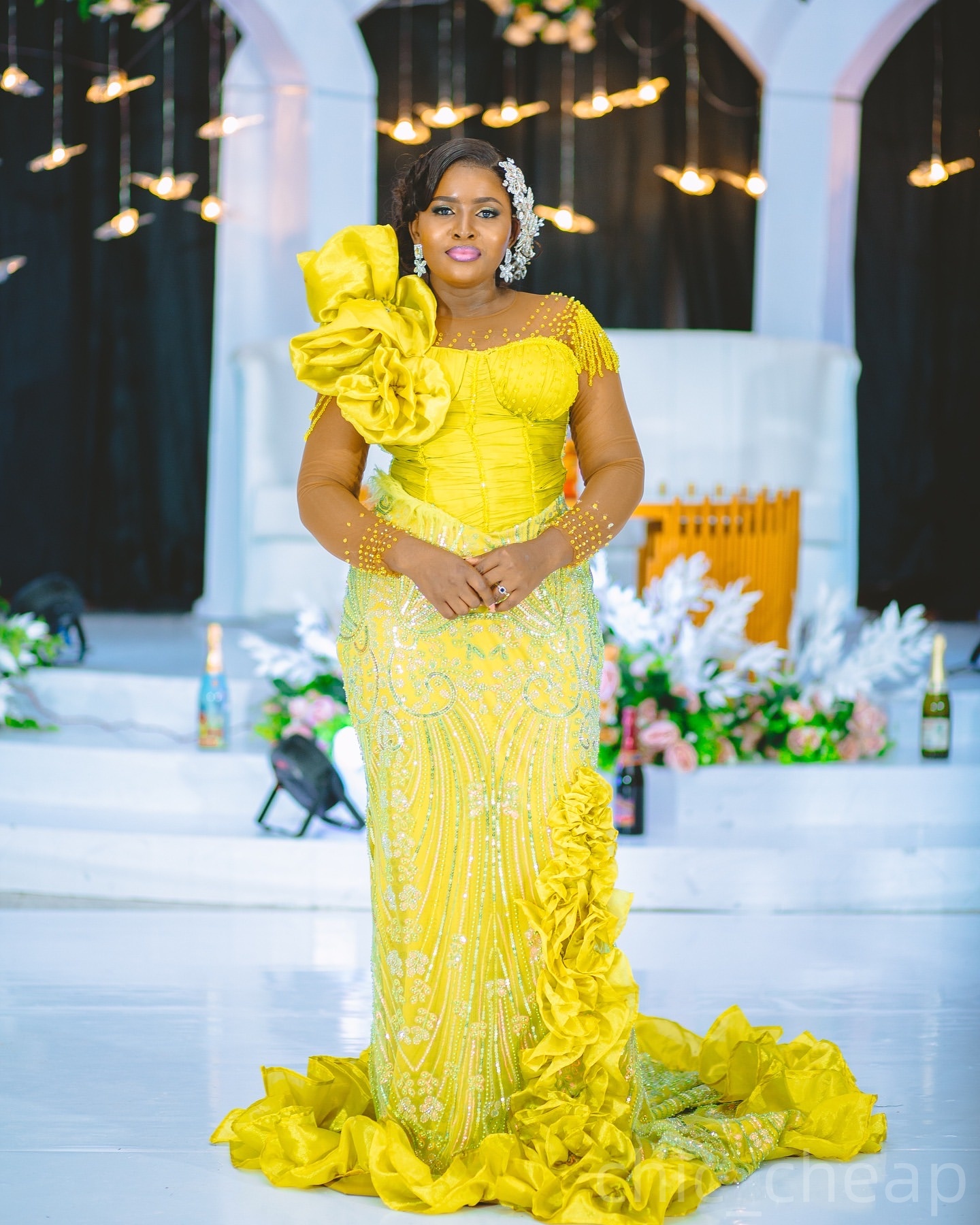 Yellow Mermaid Prom Dresses 2025 Sequined Beaded Sparkly Vintage Evening Formal Party Second Birthday Engagement Gowns Plus Size Dress For Special Occ