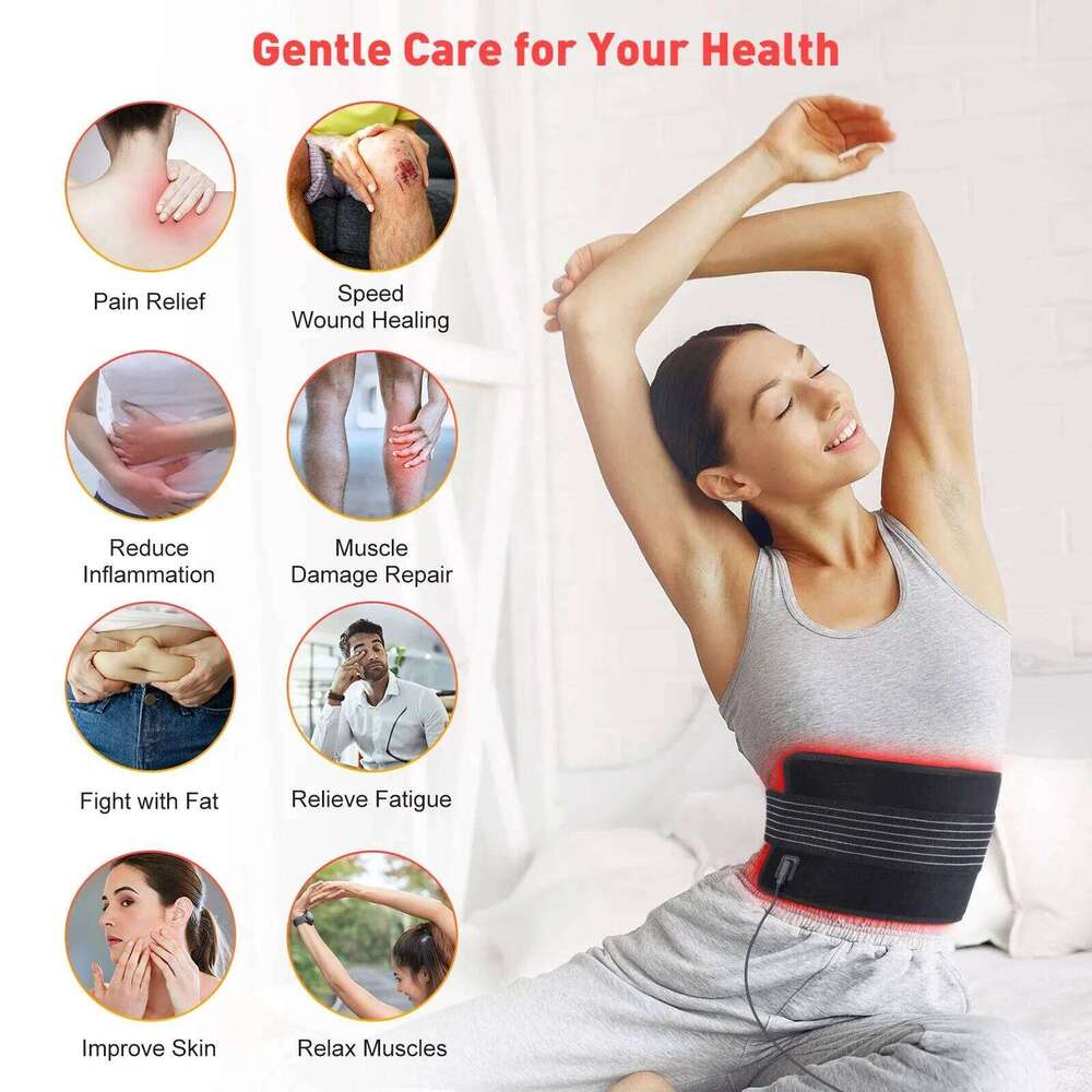 660Nm&850Nm Red Light Therapy Belt With Dual Wavelength Portable Infrared Pad For Body Care Back