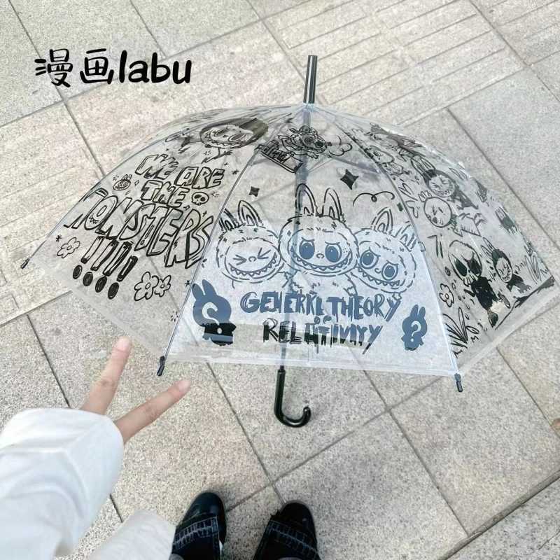 New Hot Labubu Folding Automatic Umbrella Anime Portable Wind Resistant Umbrella Fashion Charm Birthday Gifts Xmas Gifts Z250614