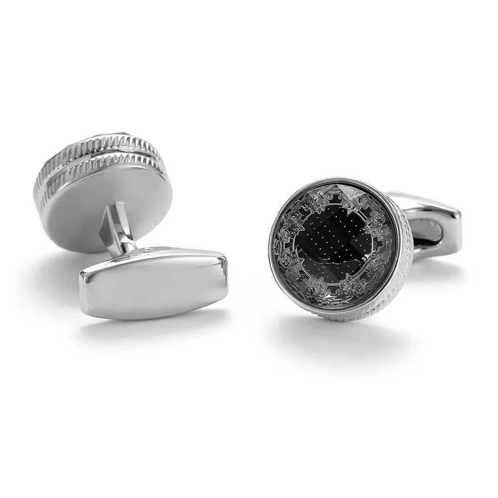 Fashion Pattern Copper Mens Cufflinks New Light Luxury Round Casual Business Dress Button Suit Shirt Jewelry AccessoriesXJ250614