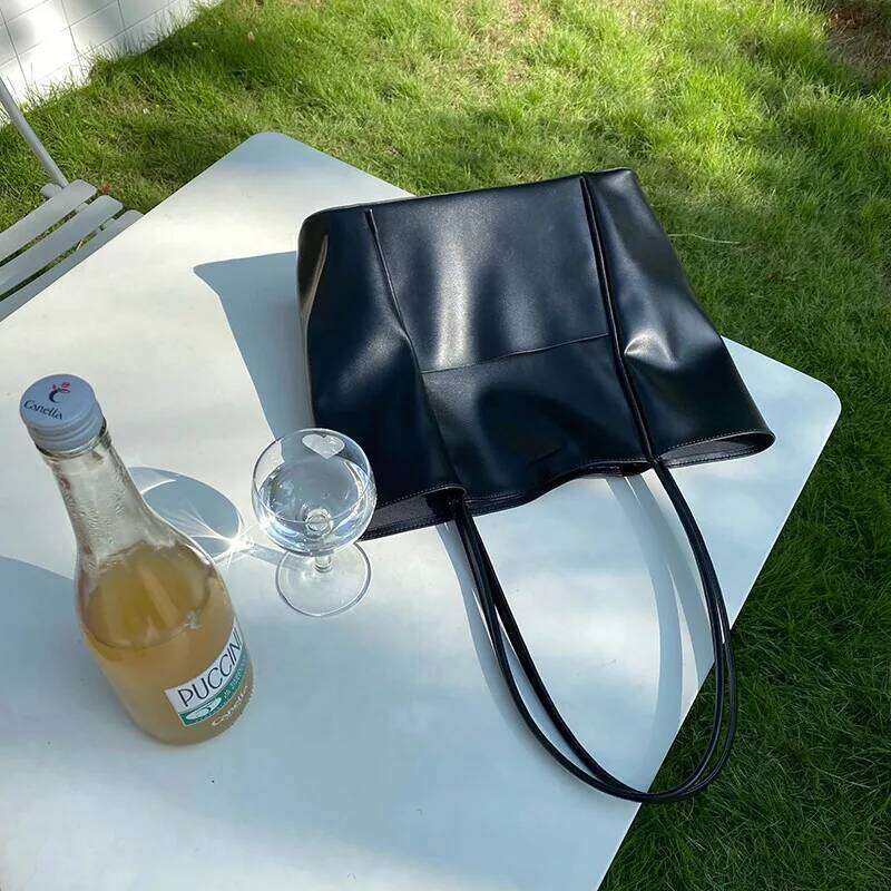 Casual Big Women Totes Designer Female Shoulder Bags Soft Pu Leather Composite Bag Lady Purses And Handbags Large Capacity Black