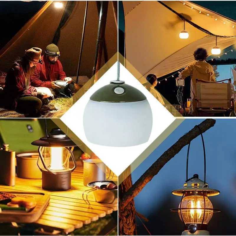 Built-in Battery Type-C interface Rechargeable LED Camping Lights Outdoor Camping BBQ Tents Hanging Lantern Emergency Power Bank W250613